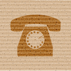retro telephone flat modern web button and space vector image
