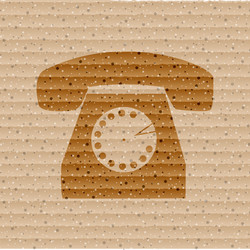 Retro telephone flat modern web button and space vector