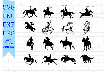 riding horse svg bundle design vector