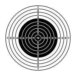 shooting range paper target with divisions marks vector