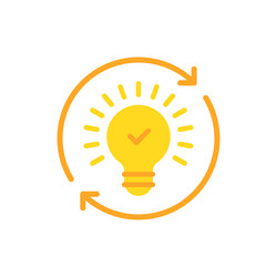 solution or insight icon with yellow lightbulb vector image
