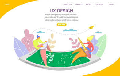 ux design website landing page vector