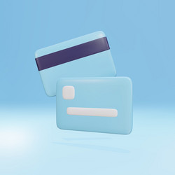 3d credit cards icon for contactless payments vector