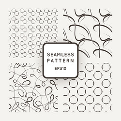 a set of four seamless patterns curls vector image