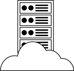 cloud computing computer case vector image