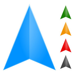 gps arrow - pointer icon in 5 color change vector