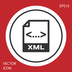 grey xml file document icon download button vector image