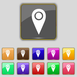 Map pointer icon sign set with eleven colored vector