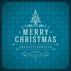 Merry christmas greetings card or poster design vector