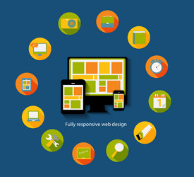 modern flat icon set for web and mobile vector image