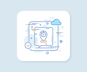 timer line icon time sign location pointer vector image