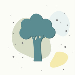 tree icon deciduous forest symbol on multicolored vector image
