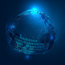 Binary Globe with Triangles vector image