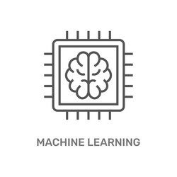 brain connected to a network representing machine vector image