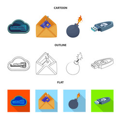 design virus and secure symbol set vector image