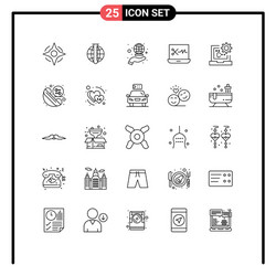25 universal lines set for web and mobile vector image