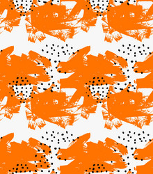 Abstract orange grunge and black dots vector