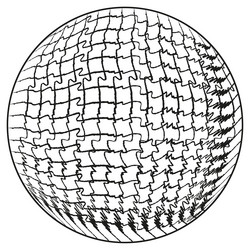 broken grid sphere irregular mesh optical 3d vector image