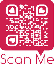 chat bubble with qr code and scan me sign scanned vector image