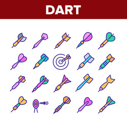 dart for play game collection icons set vector image