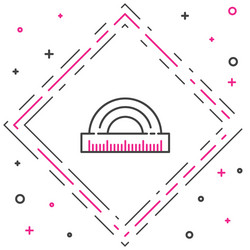 line protractor grid for measuring degrees icon vector image
