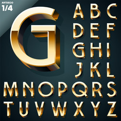 Luxury Golden Alphabet Set Vector Image