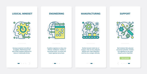 mind brain technology ux ui mobile app page vector image