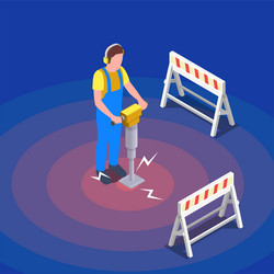 Noise pollution isometric flowchart Royalty Free Vector