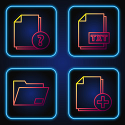 set line add new file document folder unknown vector image