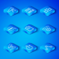 set line microscope clipboard with checklist vector image