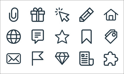 user interface line icons linear set quality vector image