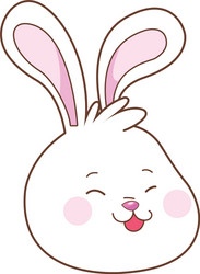 Beautiful rabbit smiling face cartoon vector