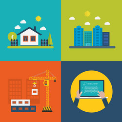 flat design concept with icons vector image