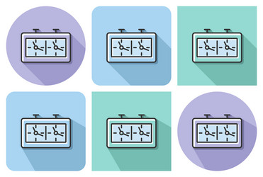 outlined icon of chess-clock with parallel vector image