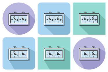 Outlined icon of chess-clock with parallel vector