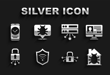 set shield with wifi wireless create account vector image
