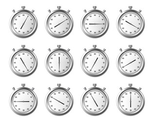 timer or stopwatch with buttons and face vector image
