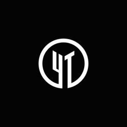 Yt logo monogram with circular shape shield Vector Image