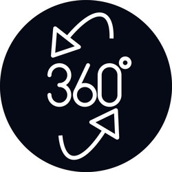 360 degree view virtual tour block and line style vector image