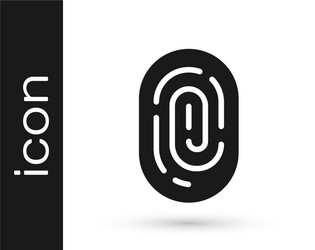 Black fingerprint icon isolated on white vector