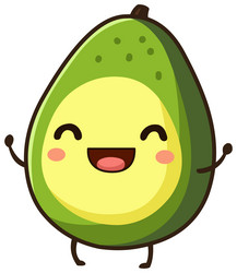 Funny happy cute smiling avocado Royalty Free Vector Image