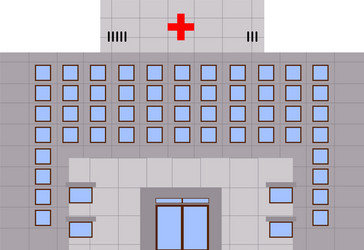 Front view of a hospital vector