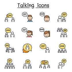 talk speech discussion dialog icon set vector image