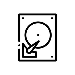 hard disk icon thin linear style design isolated vector image