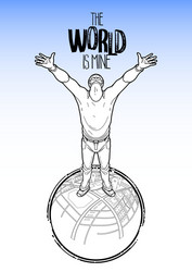 man on the earth with graphic mapping vector image