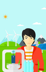 man with three d printer vector image