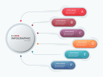 Presentation business infographic template with 6 vector