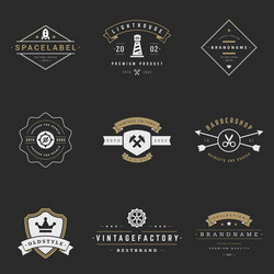 retro logotypes set vintage graphics vector image