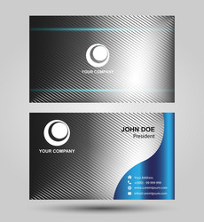 Blue two sided business card vector