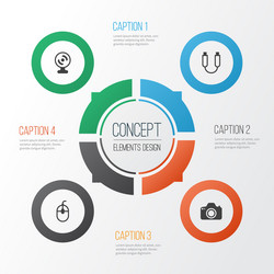 computer icons set collection of web camera vector image